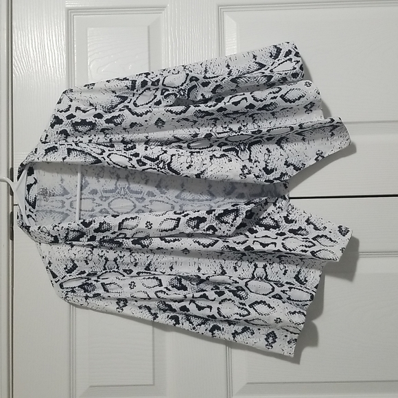 Snakeskin Blazer - Snakeskin Jacket White ~ Light Black main image 0